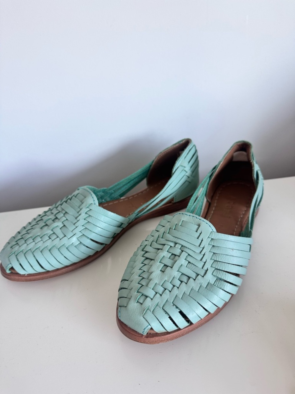 Stori Woven Leather Huarache Flats for Women